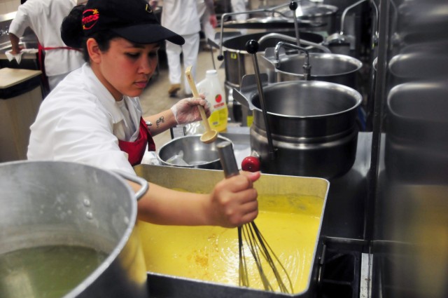 Chefs prepare food
