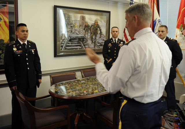 Sgt. Maj. of the Army Raymond Chandler III mentors future officers