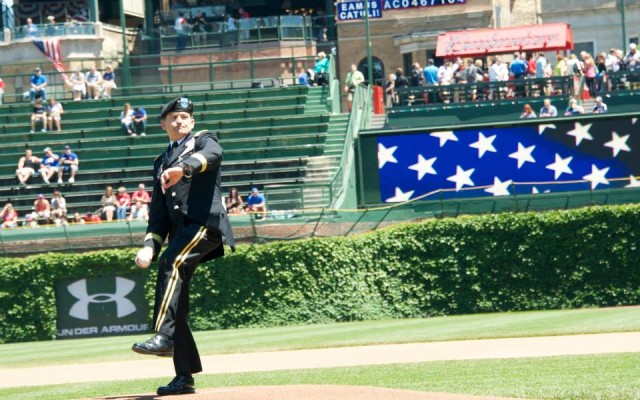 Gen. Daniel B. Allyn throws out first pitch