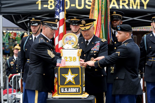 238th Army Birthday cake cutting in Times Square 