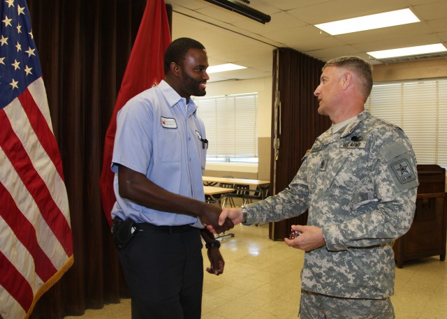 SMA Chandler gives coin to deserving U.S. Army Corps of Engineers, Balitmore Distirct Employee