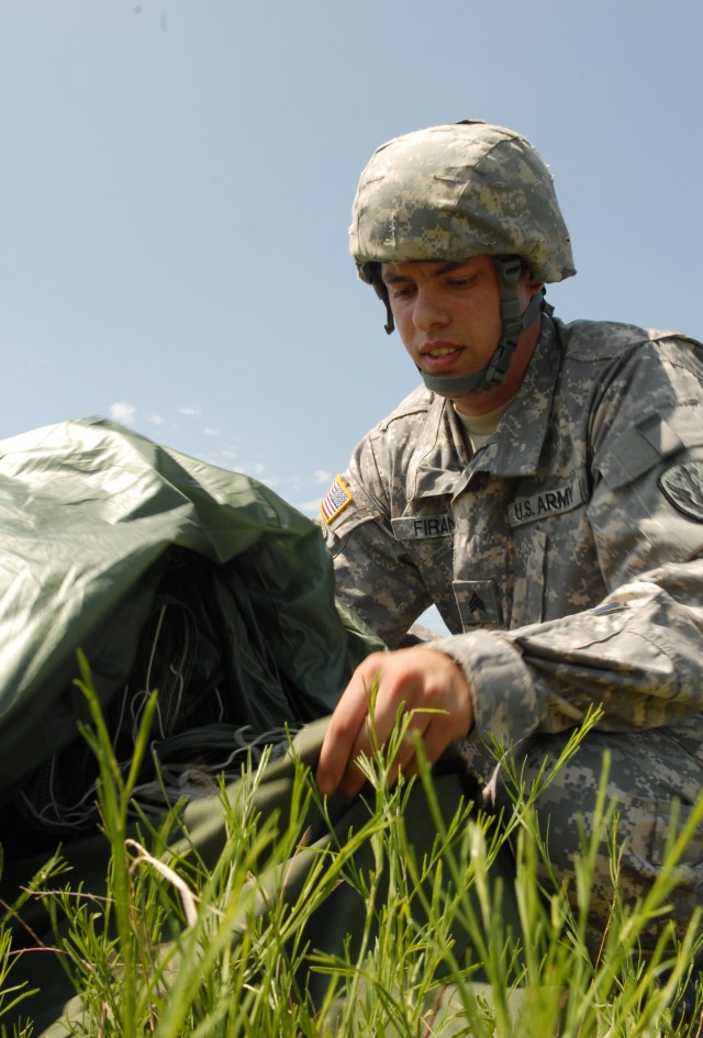 Repacking his chute