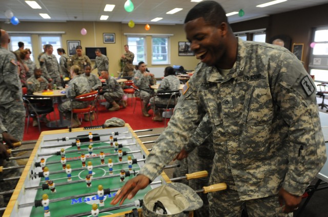 Soldiers enjoy the "Ammo Shack"