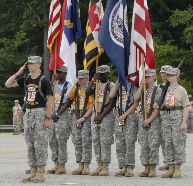 JROTC Honor Guard opens the 13th Annual Camp Success graduation ceremony on Thursday morning, June 27th on U.S. Army Garrison Fort A.P. Hill.