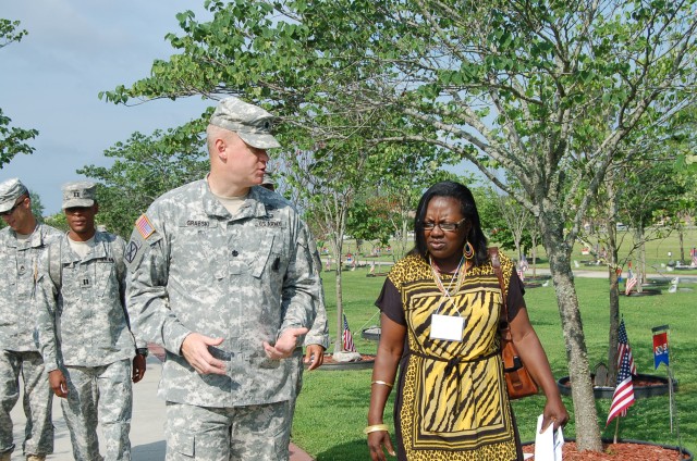 Jacksonville Battalion tour visits The Warriors Walk at Fort Stewart