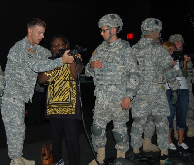 Dr. Ndow gets hands-on training on the EST at Fort Stewart's Virtual Training Facility