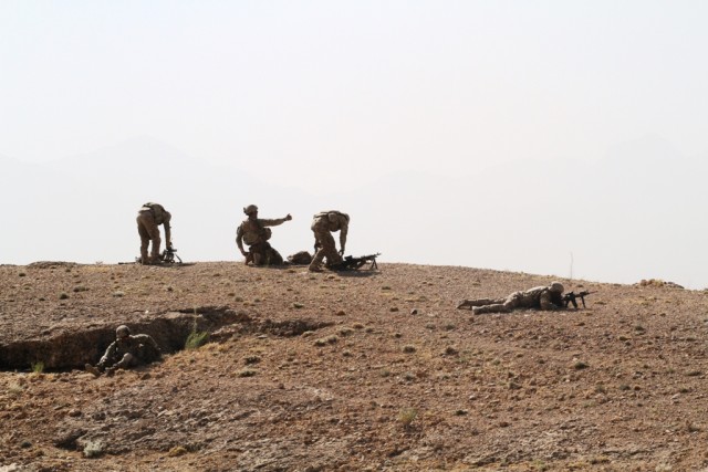 US soldiers provide overwatch for ANA operation