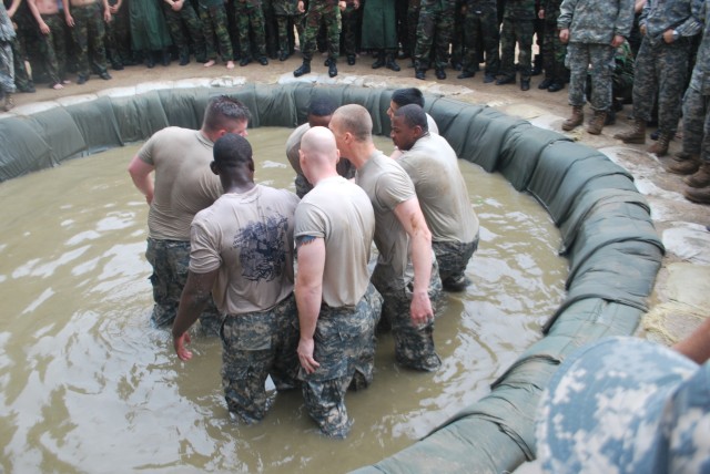 U.S. and South Korean Soldiers Train in Wrestling Pit