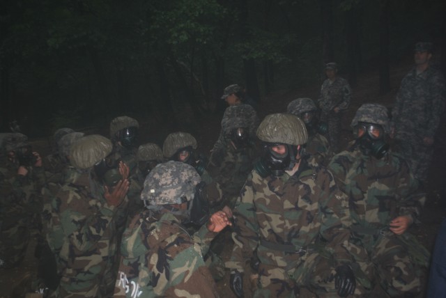 U.S. and South Korean Soldiers prepare for the NBC Chamber