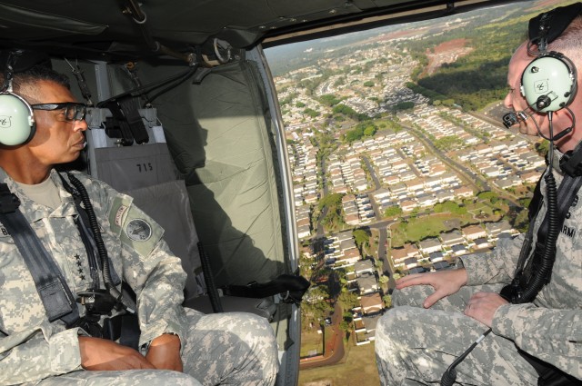 US Army Pacific commanding general conducts Aerial Recon of Oahu