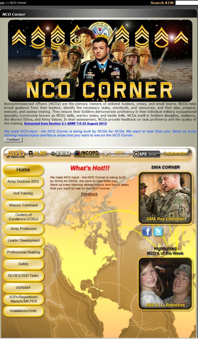 NCO Corner screen shot