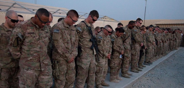 Memorial ceremony held for fallen soldier at FOB Gamberi