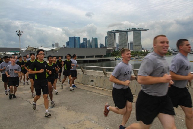 Singapore fun run brings two armies together