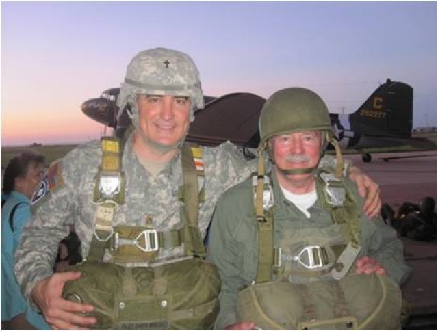 Chaplain (Maj.) Sean Wead and 173rd Brigade veteran Charlie Lewie