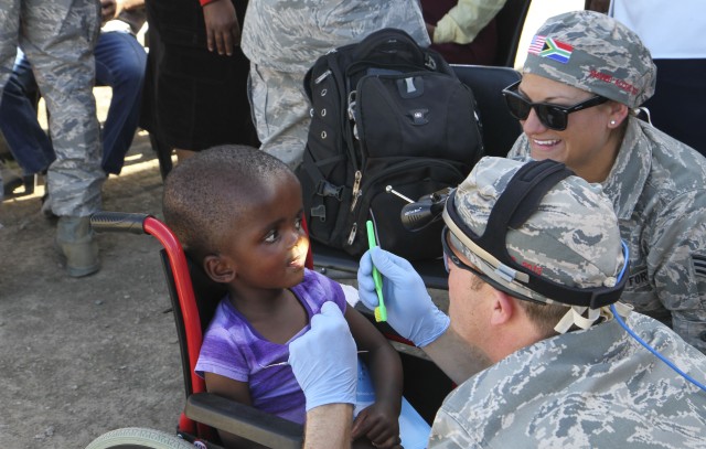 U.S., South African military members volunteer at local school