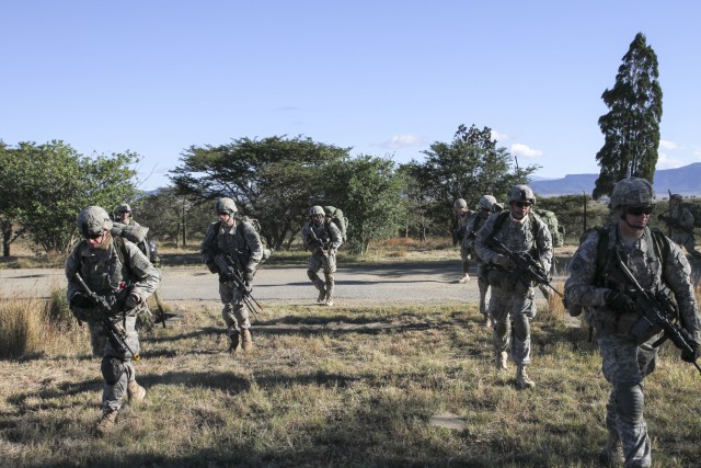 Paratroopers spot starless African sky during SA13 exercise 