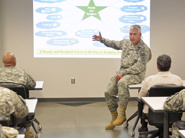 Vice Chief of Staff of the Army Ge. John F. Campbell holds a Ready and Resilient Campaign sensing session