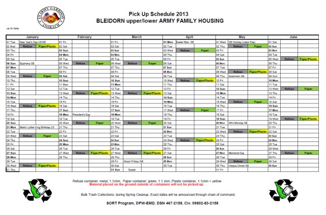 Bleidorn Upper/Lower Army Family Housing January-June 2013