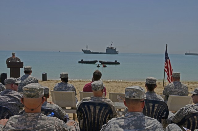 The 86th Engineer Dive Detachment changes command in their own way