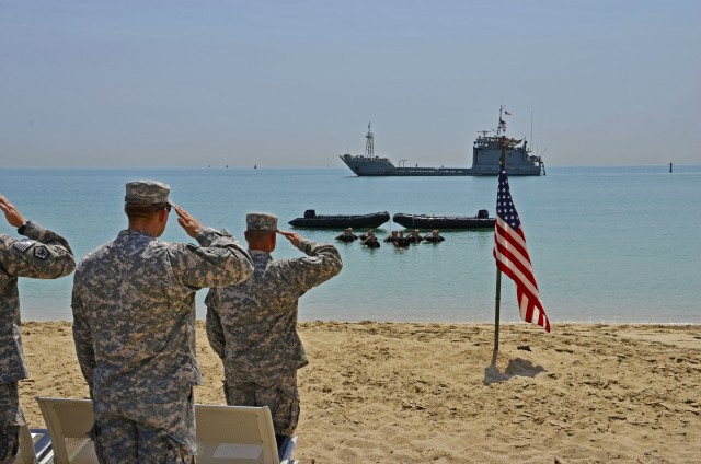 The 86th Engineer Dive Detachment changes command in their own way