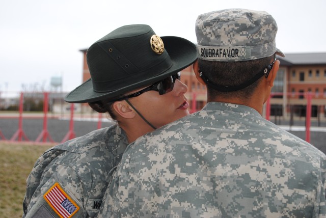 Drill Sergeant Making Close Contact Corrections