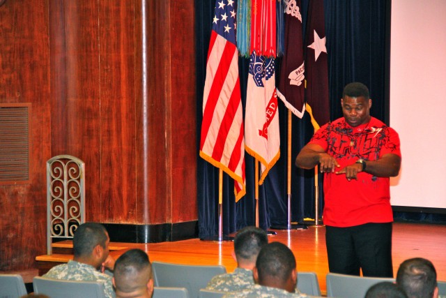 Herschel Walker speaks about DID in Kyser Auditorium 