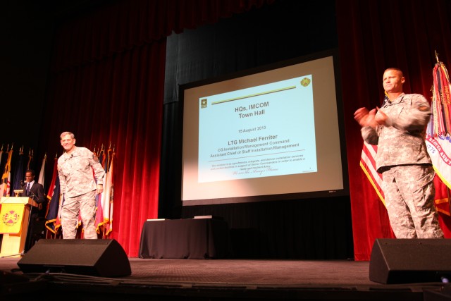 LTG Ferriter and CSM Rice conduct town hall