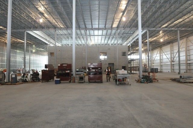 Construction wraps at new helicopter repair facility