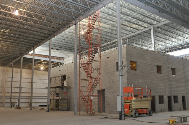 Construction wraps at new helicopter repair facility