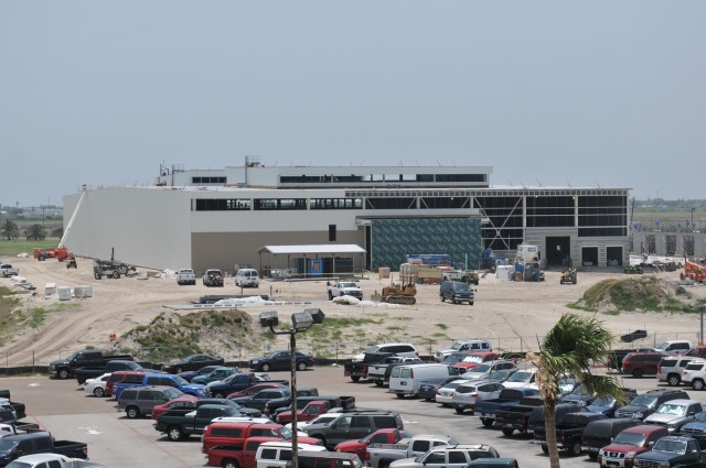 Construction wraps at new helicopter repair facility
