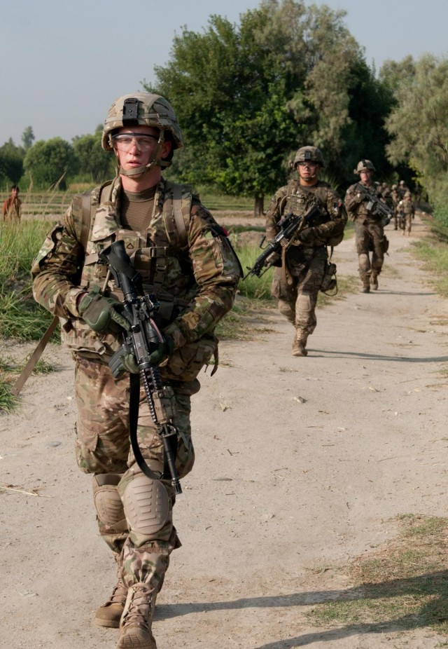 1st Cavalry conduct presence patrol around FOB Fenty