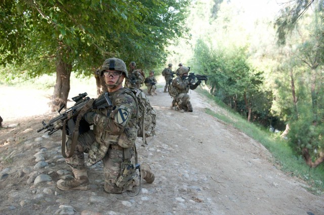 1st Cavalry conduct presence patrol around FOB Fenty