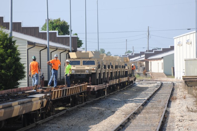 92nd Military Police Battalion receives new vehicles via rail