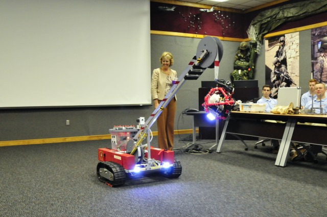 student-built robot demonstration