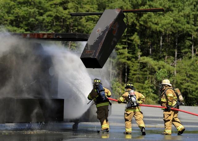 A.P. Hill firefighters conduct aircraft fire training