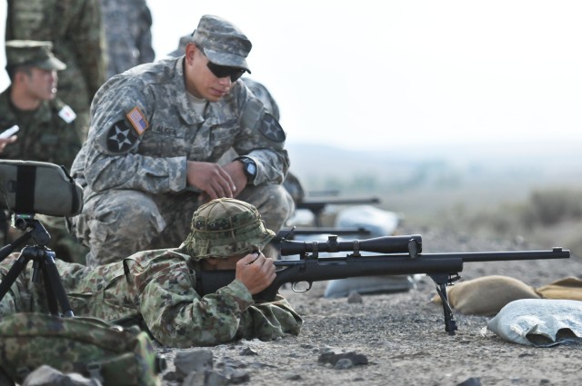 American and Japanese snipers come together to train