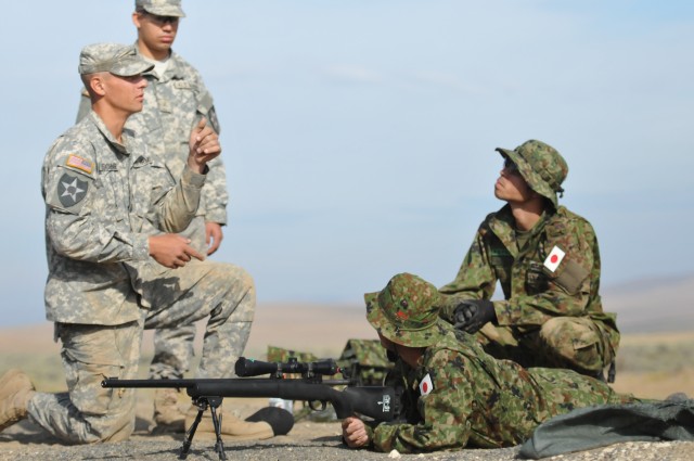 American and Japanese snipers come together to train