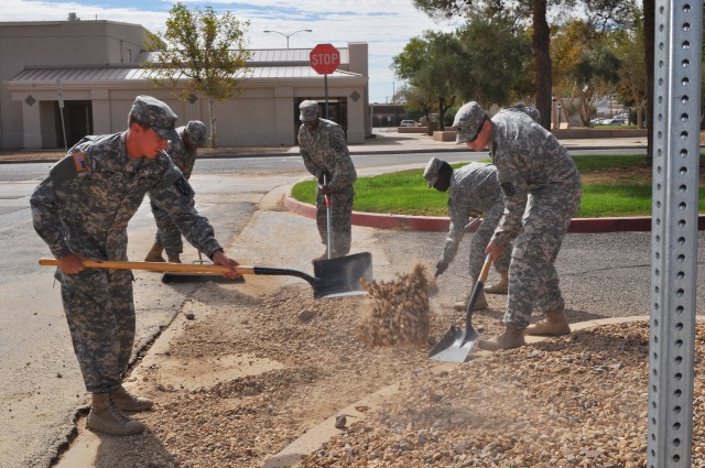 Soldiers help clean