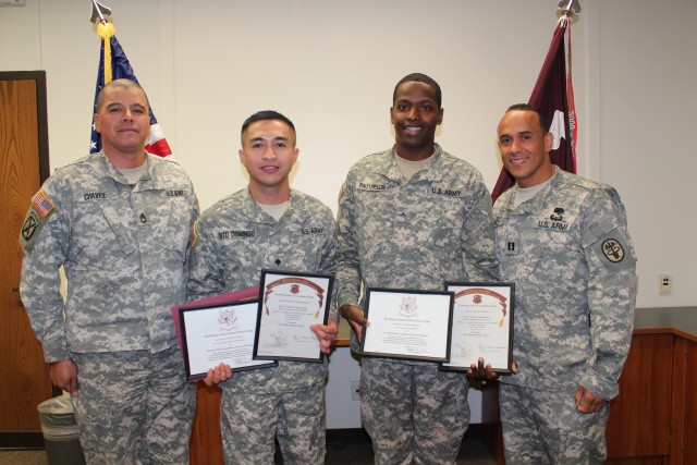 Two Soliders graduate from medical laboratory technician program at Keller