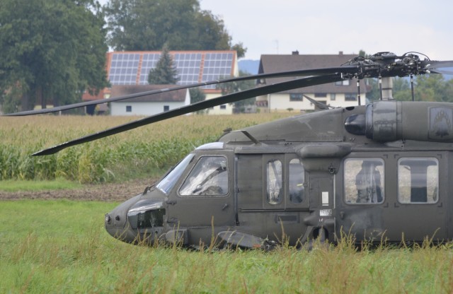 UH-60 Blackhawk helicopter emergency landing