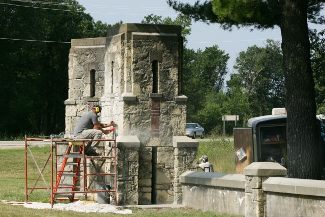 Historic Fort McCoy Stone Gates undergoing renovation