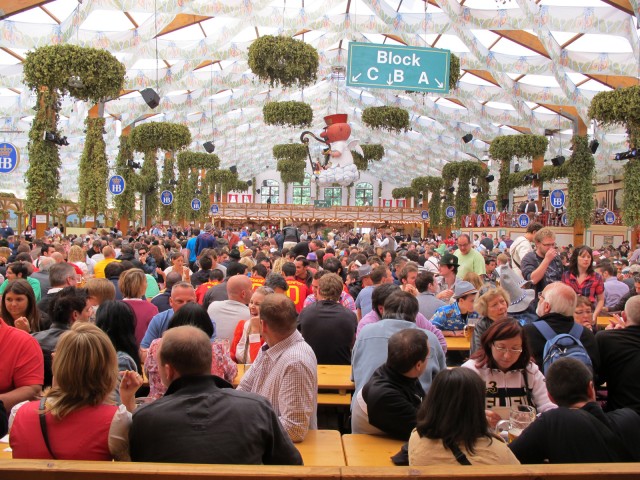 Inside the tents