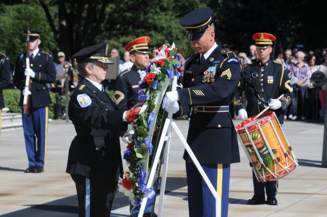 U.S Park Police lay wreath at the Tomb of the Unknown Soldier