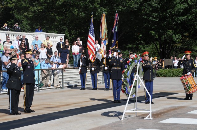 U.S Park Police lay wreath at the Tomb of the Unknown Soldier