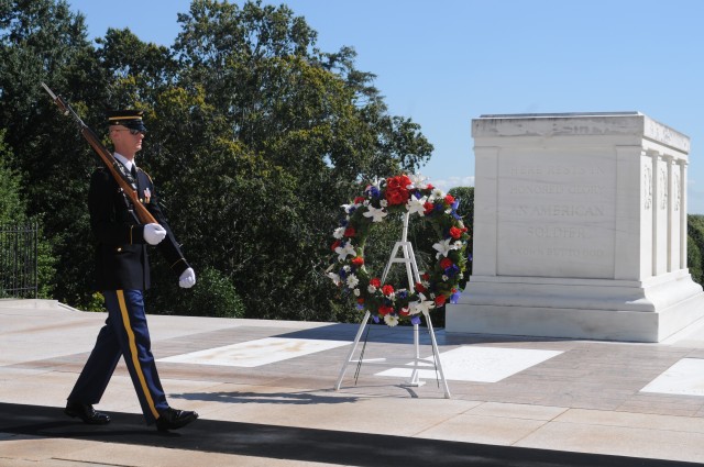 U.S Park Police lay wreath at the Tomb of the Unknown Soldier