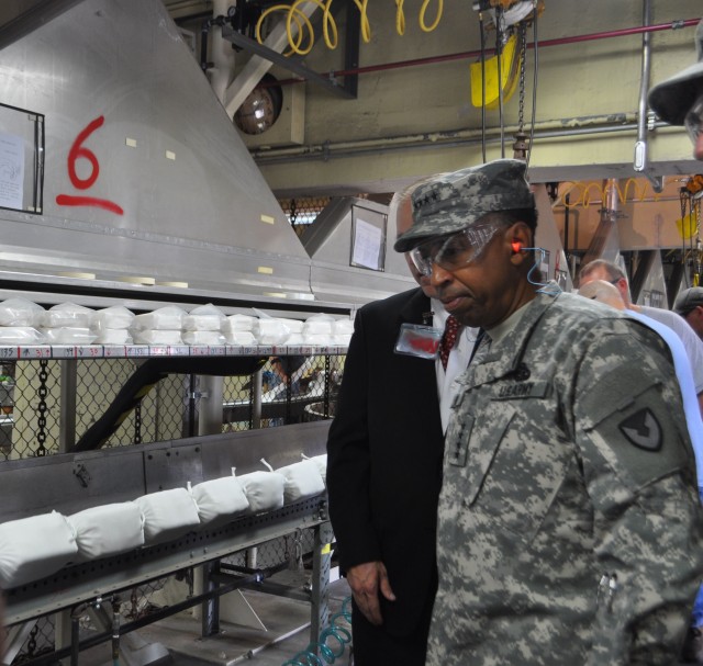 Gen. Via, of Army Materiel Command, Visits Iowa Army Ammuntion Plant