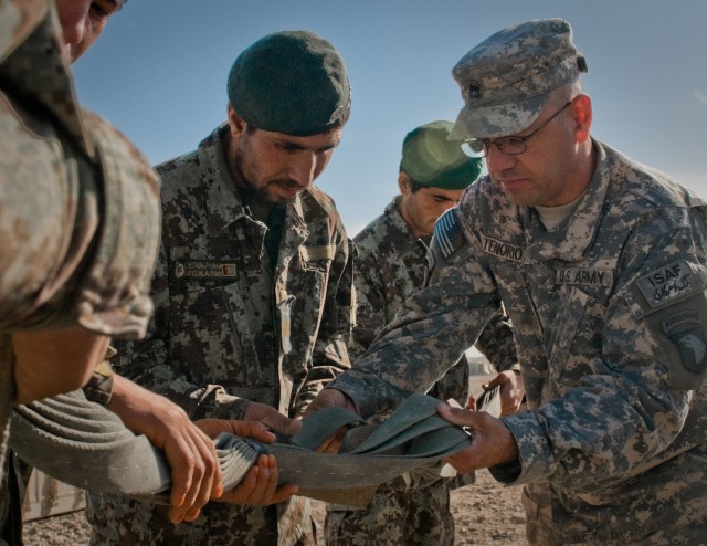 U.S. and Afghan Army partner to supply troops on the frontline