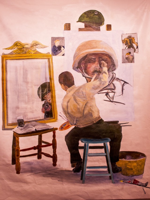 Combat veterans paint stirring self portrait