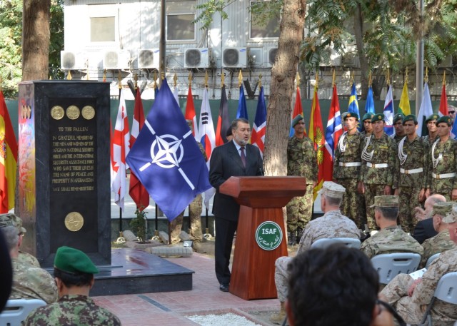 ISAF, ANSF memorial unveiled during ceremony in Kabul