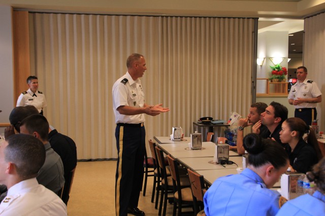 COL(P) Glaser speaking to Explorers during Question and Answers Session